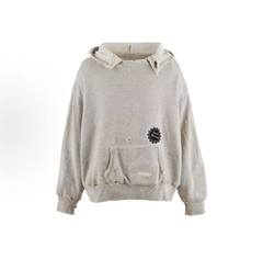 Saint Michael Destroyed Cropped Frayed Oversized Hoodie