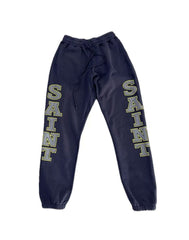 Saint Michael Dual‑Leg Varsity Letter Fleece Jogger Pants