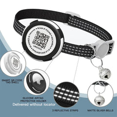 GPS Cat Collar with Airtag Holder & Reflection