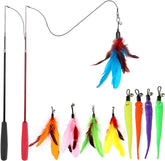 Interactive Feather Wand Cat Toy Set