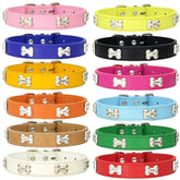 Leather Dog Collar with Bone Decoration