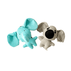Plush Koala & Elephant Squeaky Durable Chew