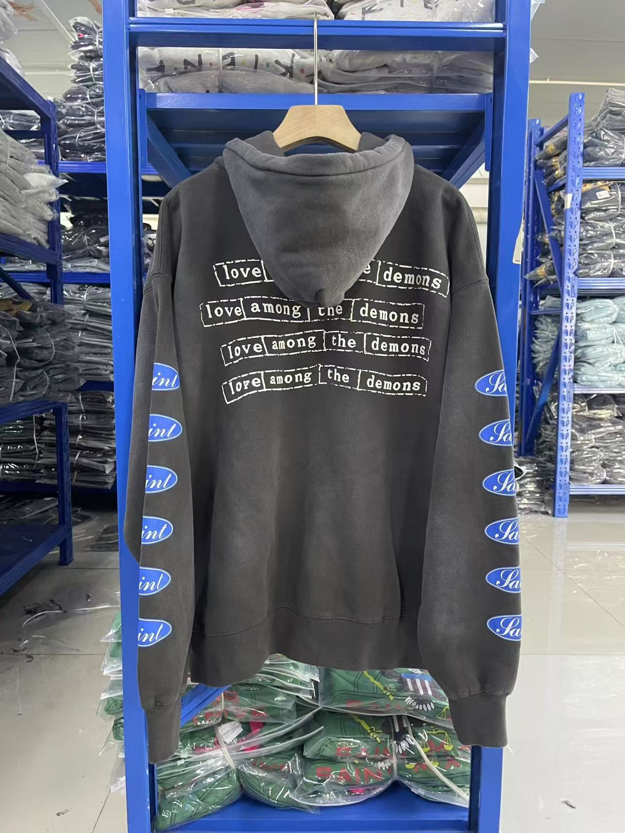 Saint Michael Script Graphic Oversized Hoodie