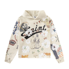 Saint Michael Gothic Tattoo Collage Oversized Hoodie