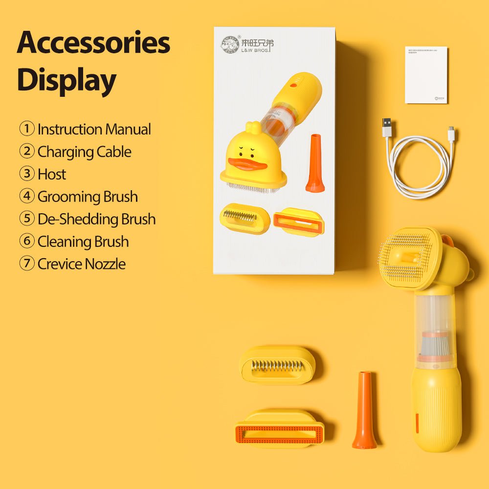 4-in-1 Pet Grooming & Cleaning Kit - Adorable Duck Design for Hassle-Free Pet Care