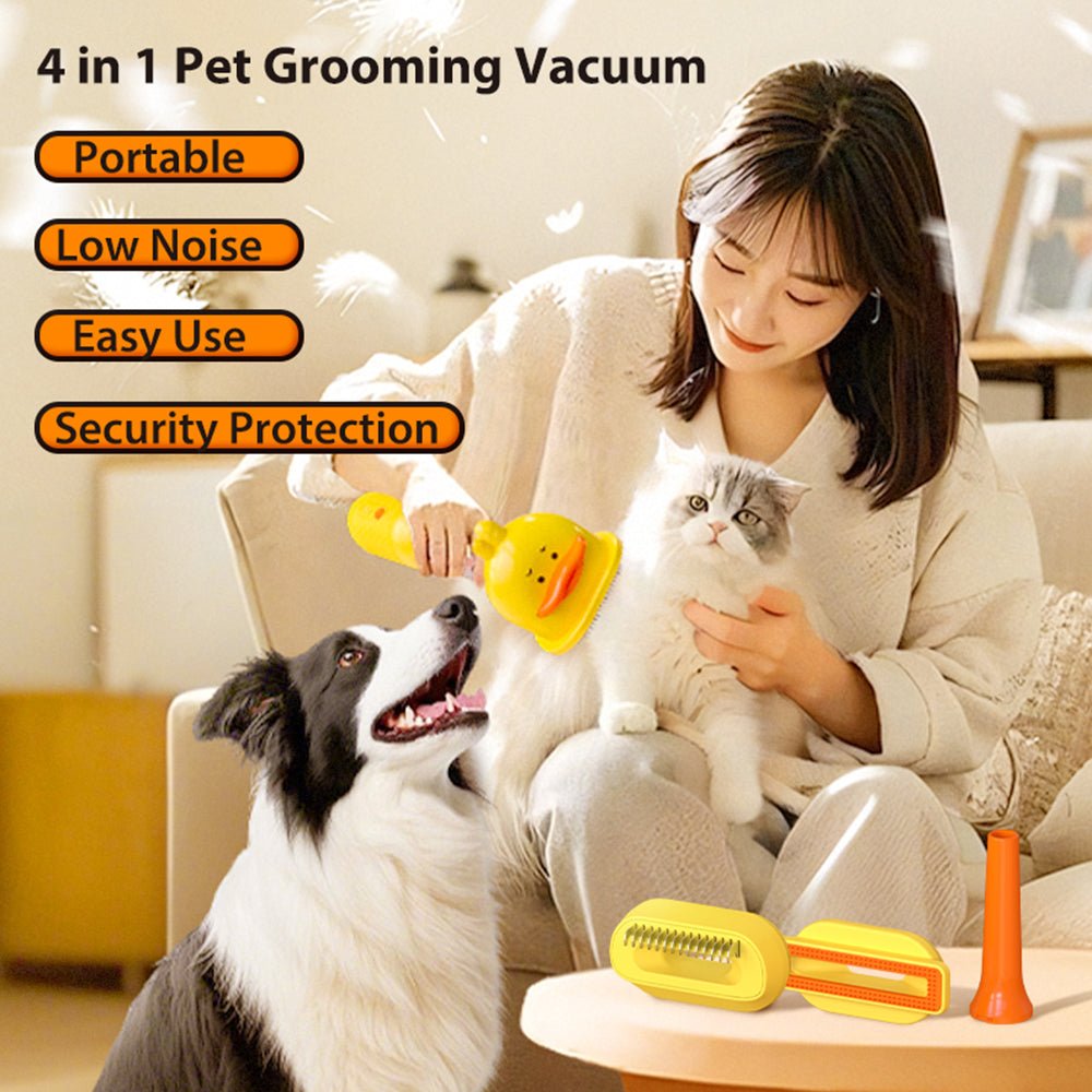 4-in-1 Pet Grooming & Cleaning Kit - Adorable Duck Design for Hassle-Free Pet Care