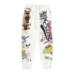Saint Michael All‑Over Print Graphic Fleece Jogger Pants