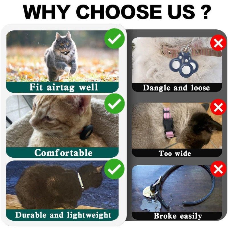 Adjustable AirTag Cat Collar