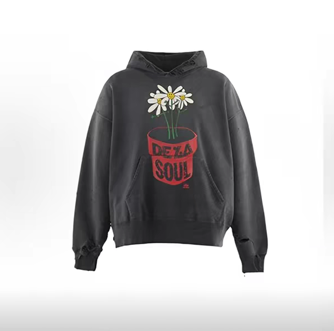 Saint Michael Daisy Graphic Oversized Hoodie