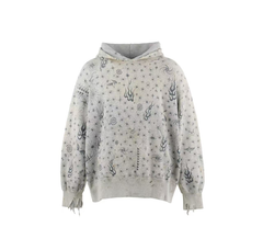 Saint Michael All‑Over Print Destroyed Oversized Hoodie