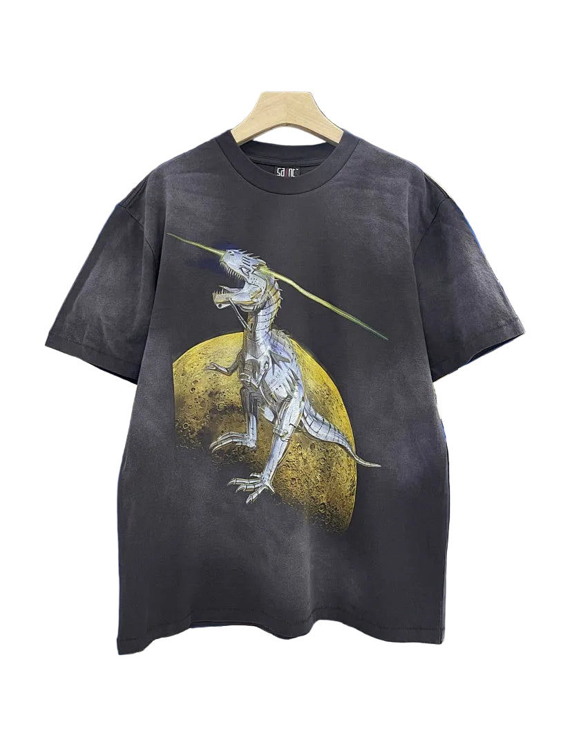 Saint Michael Cyber Dinosaur Print T‑Shirt