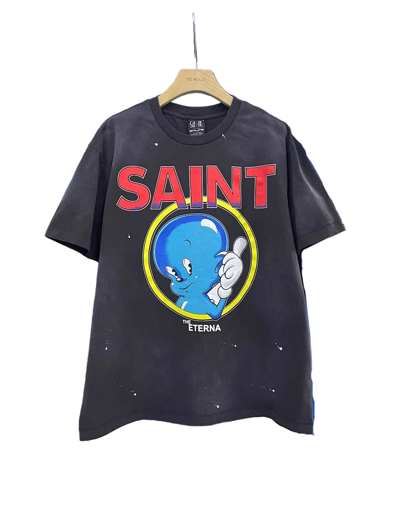Saint Michael Retro Cartoon Print T‑Shirt