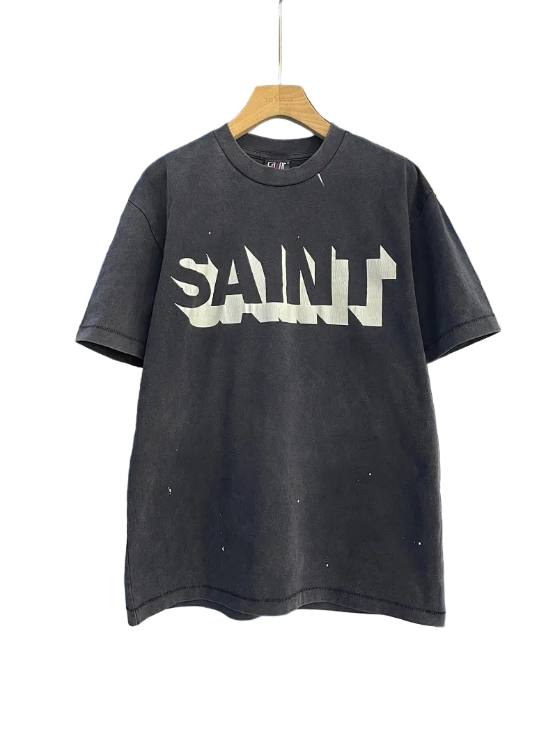 Saint Michael Jagged Font Logo Print T‑Shirt
