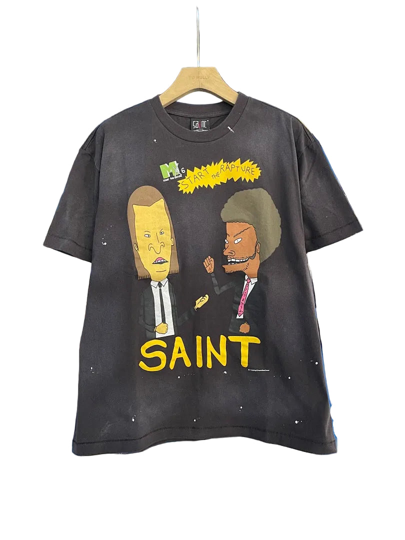 Saint Michael Start The Rapture Cartoon Print T‑Shirt