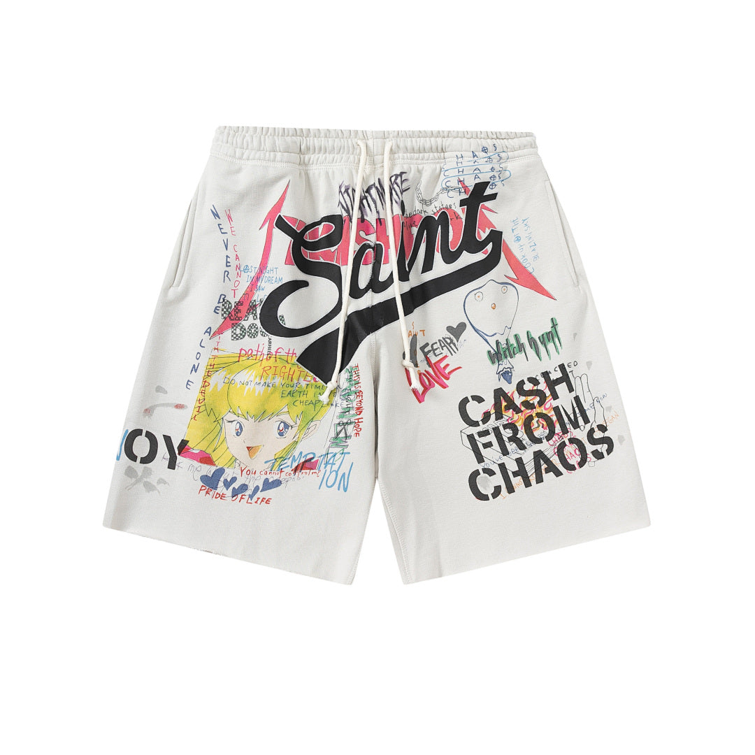Saint Michael Chaos Graphic Sweat Shorts