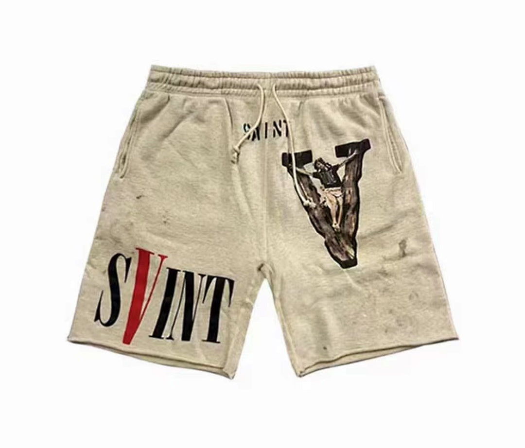 Saint Michael Faith Print Sweat Shorts