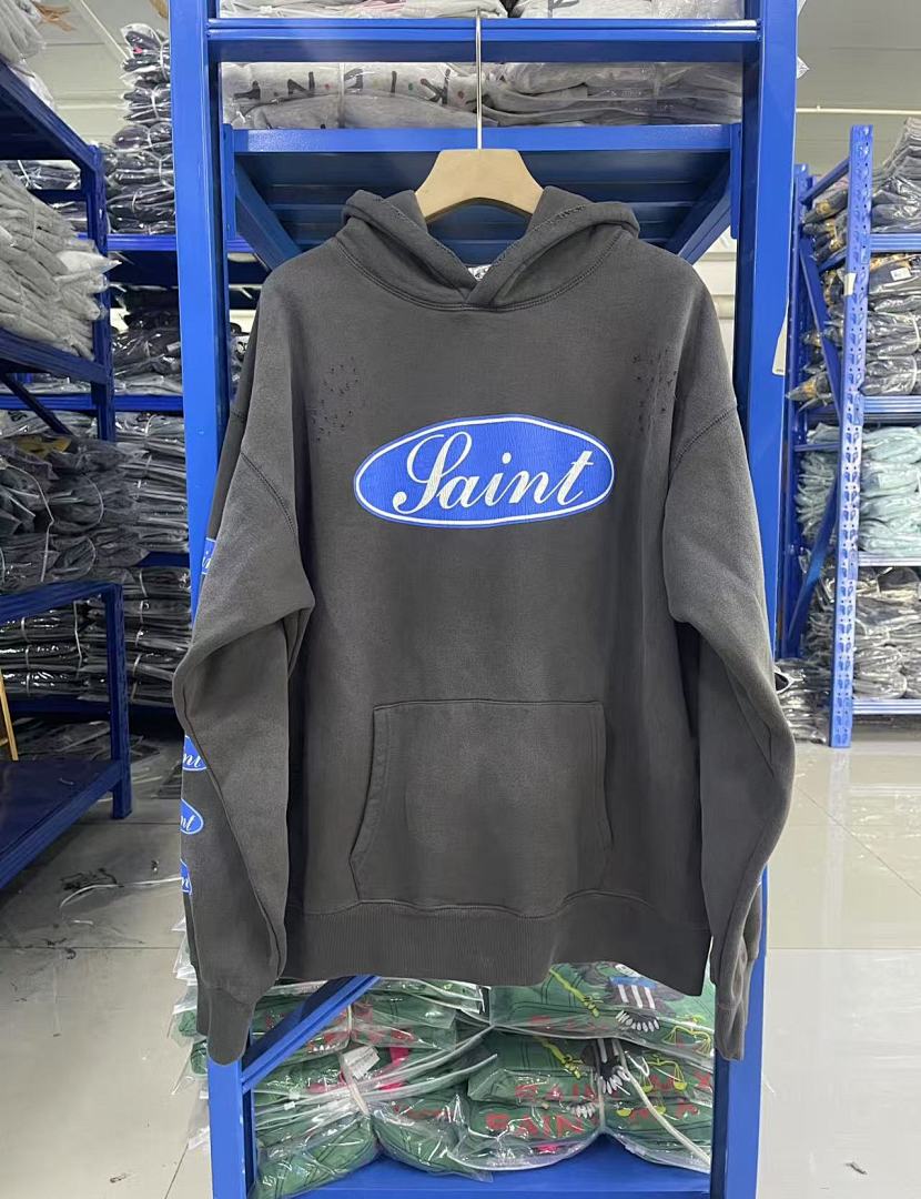 Saint Michael Script Graphic Oversized Hoodie