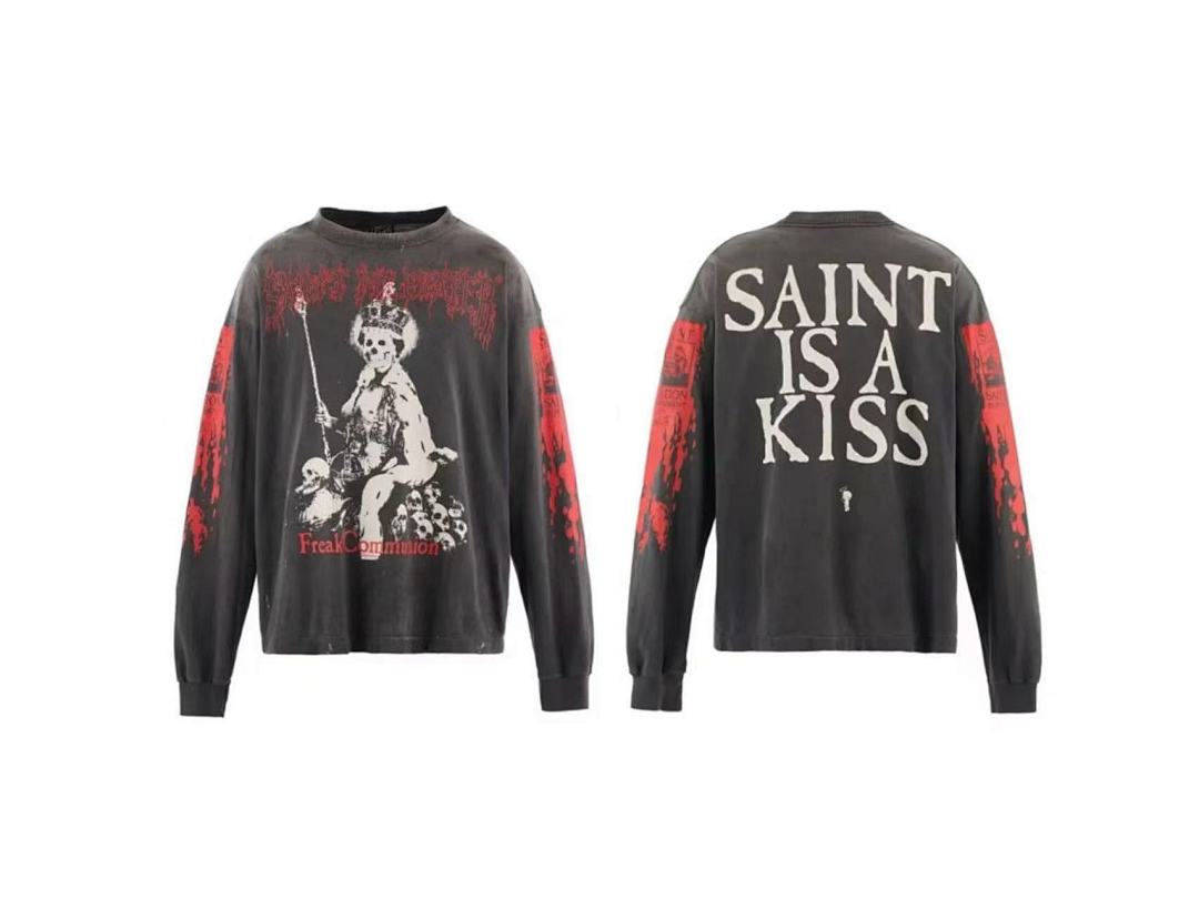 Saint Michael Saint Is A Kiss Graphic Long Sleeve