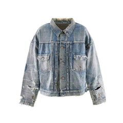 Saint Michael Destroyed Oversized Denim Jacket
