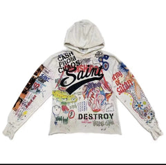 Saint Michael Psychedelic Chaos Street‑wear Hoodie