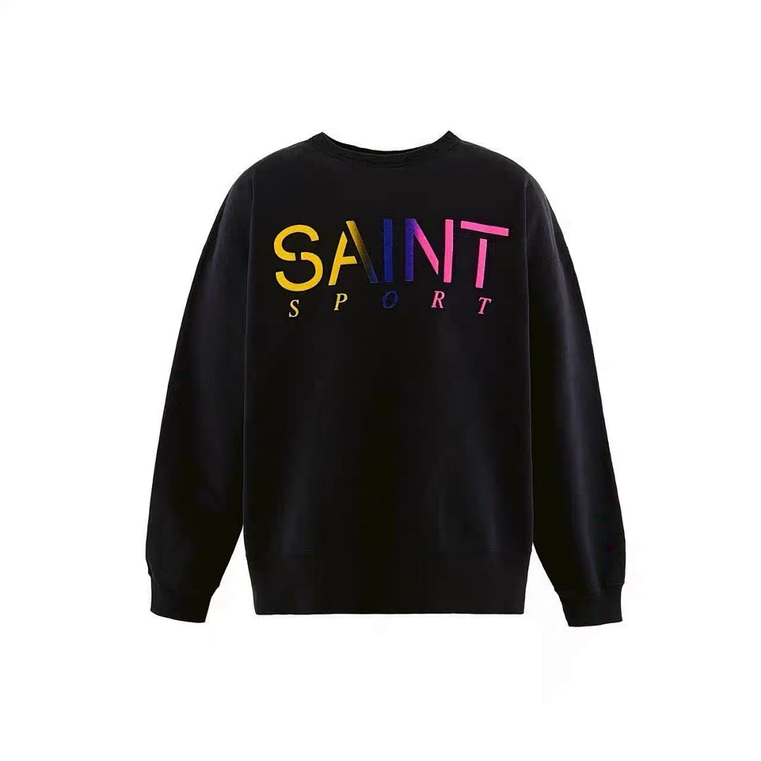 Saint Michael Sport Embroidered Logo Oversized Crewneck