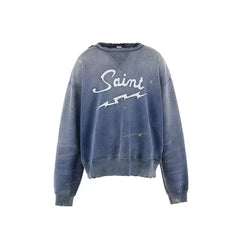 Saint Michael Faded Blue Lightning Crewneck