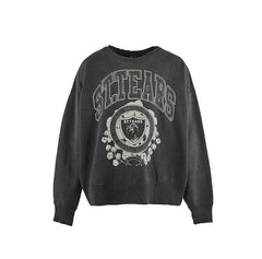 Saint Michael ST.Tears College Distressed Oversized Crewneck