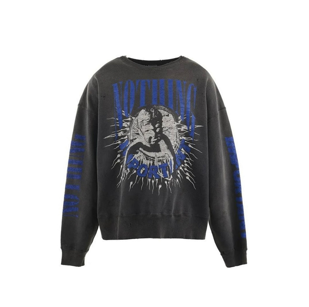 Saint Michael Boxer Fight Graphic Oversized Crewneck