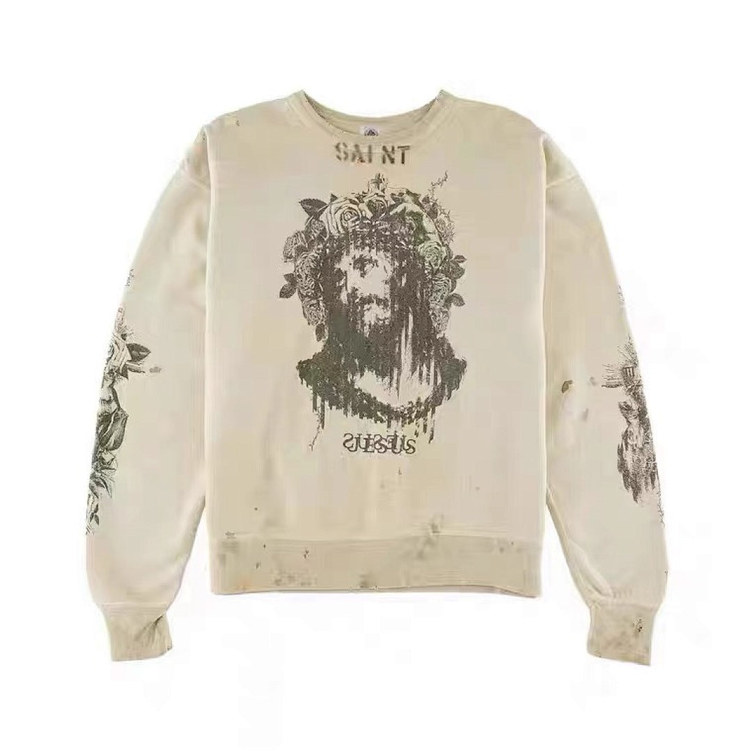 Saint Michael Rose Jesus Crewneck