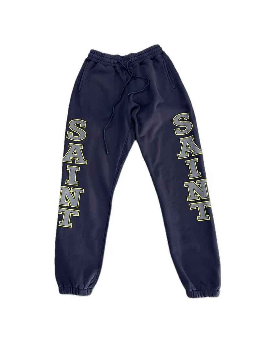 Saint Michael Dual‑Leg Varsity Letter Fleece Jogger Pants