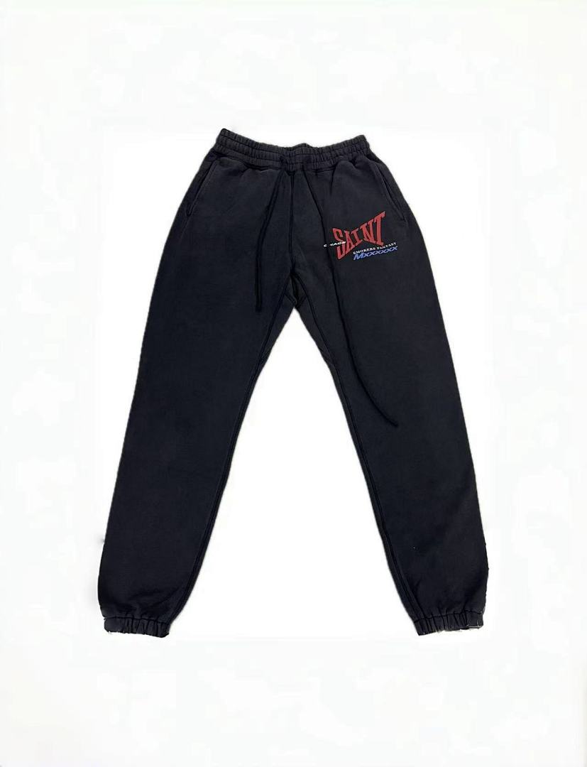 Saint Michael Letter Script Graphic Fleece Jogger Pants