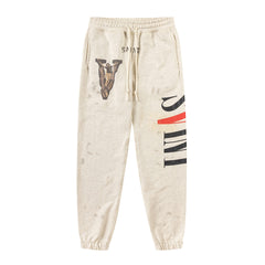 Saint Michael Distressed Graphic Fleece Jogger Pants