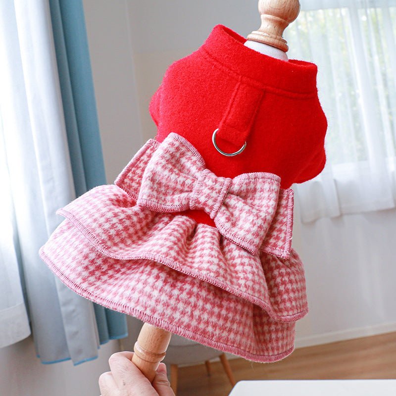 Bow Plaid Layered Dress Harness