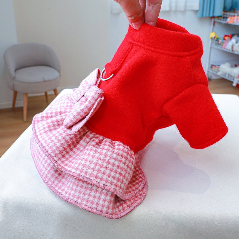Bow Plaid Layered Dress Harness
