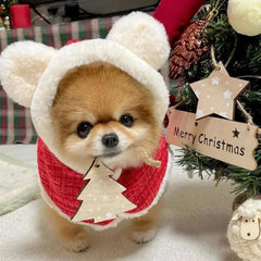 Christmas hood with plush ears