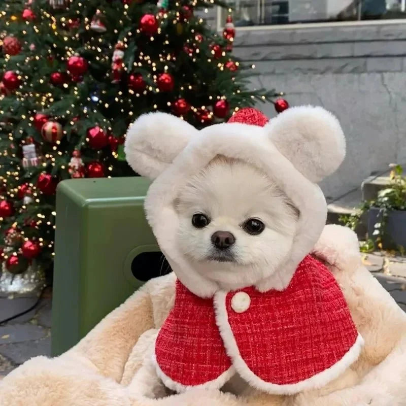 Christmas hood with plush ears