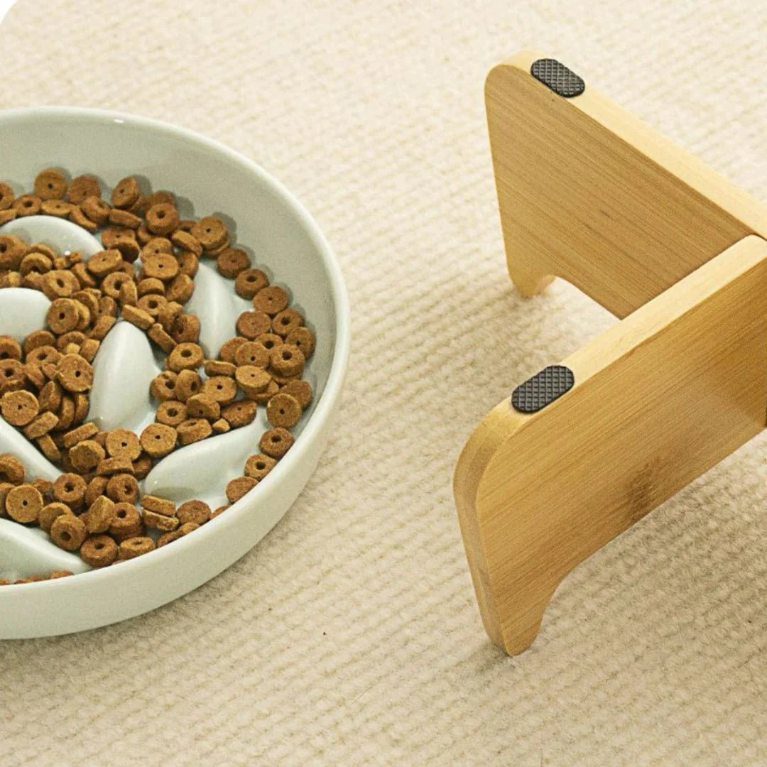 Ceramic Bamboo Frame Anti-Choking Bowl