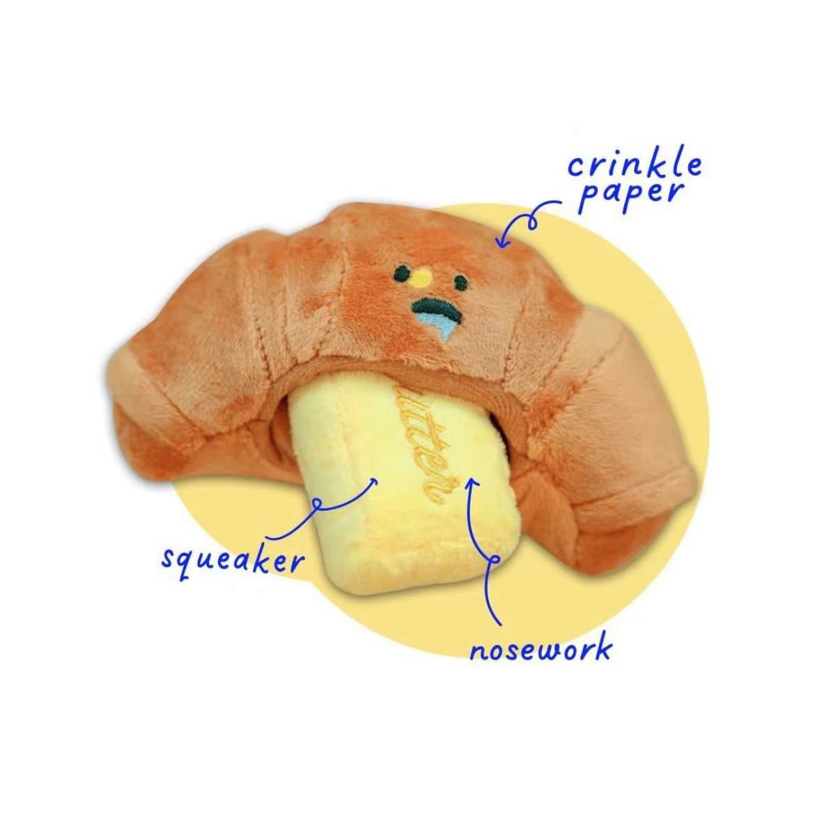 Croissant Squeaky Toy