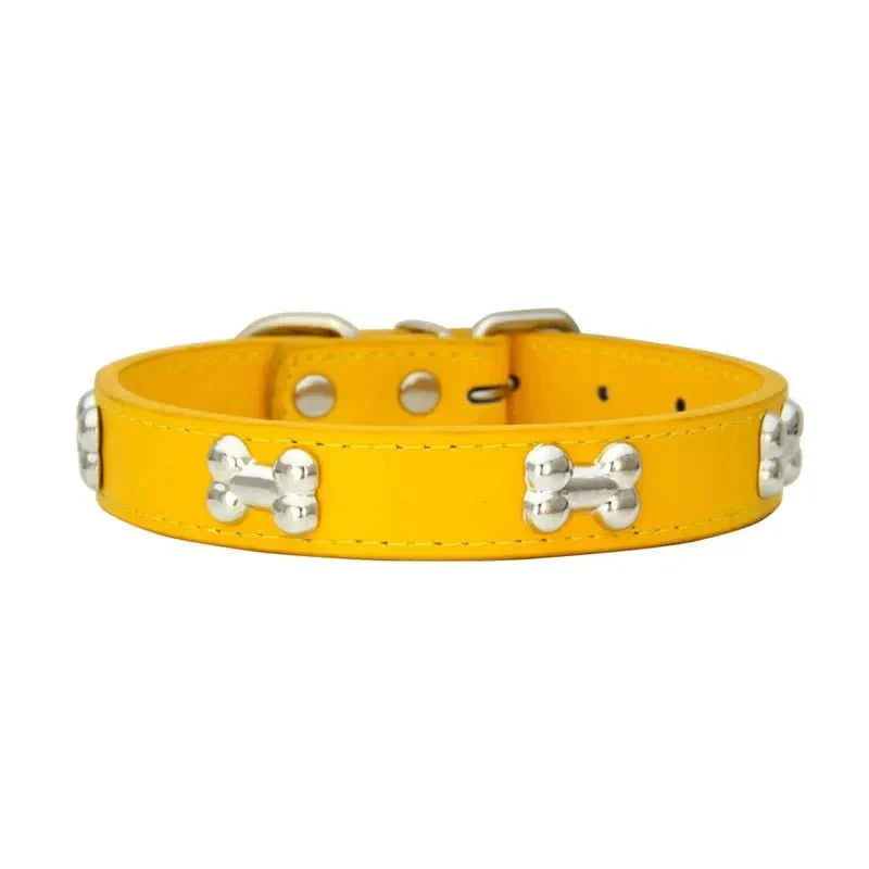 Cute Bone Shaped Leather Collar