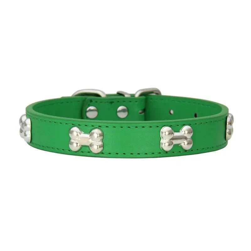 Cute Bone Shaped Leather Collar