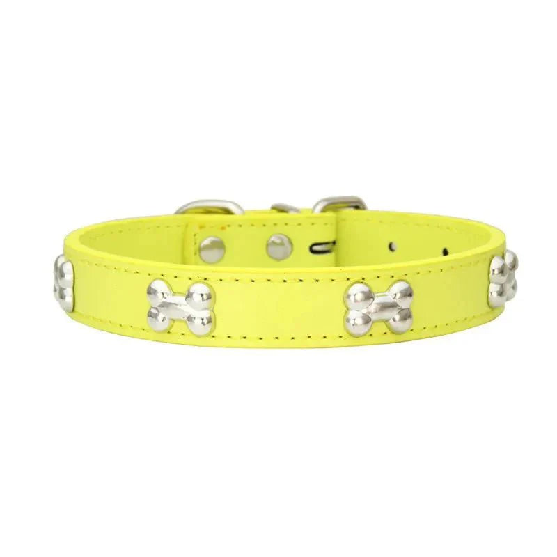 Cute Bone Shaped Leather Collar