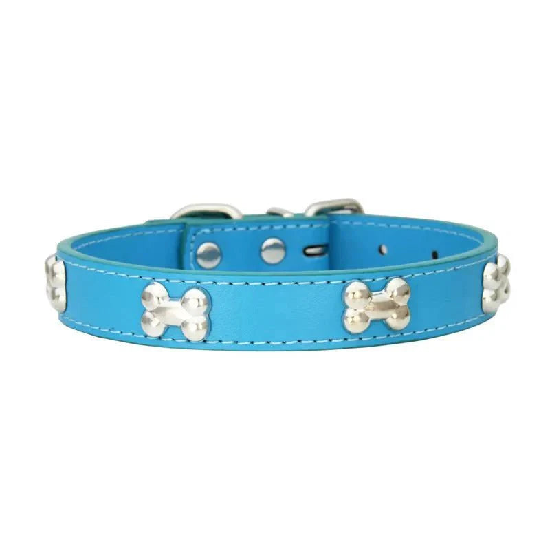 Cute Bone Shaped Leather Collar