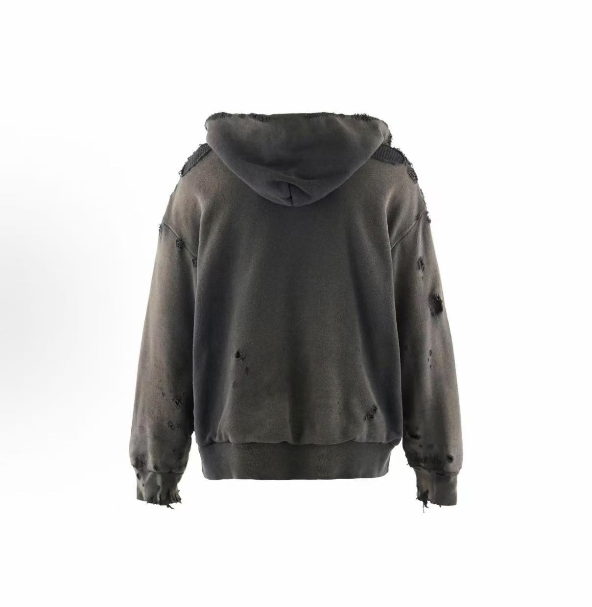 Saint Michael Destroyed Frayed Oversized Hoodie