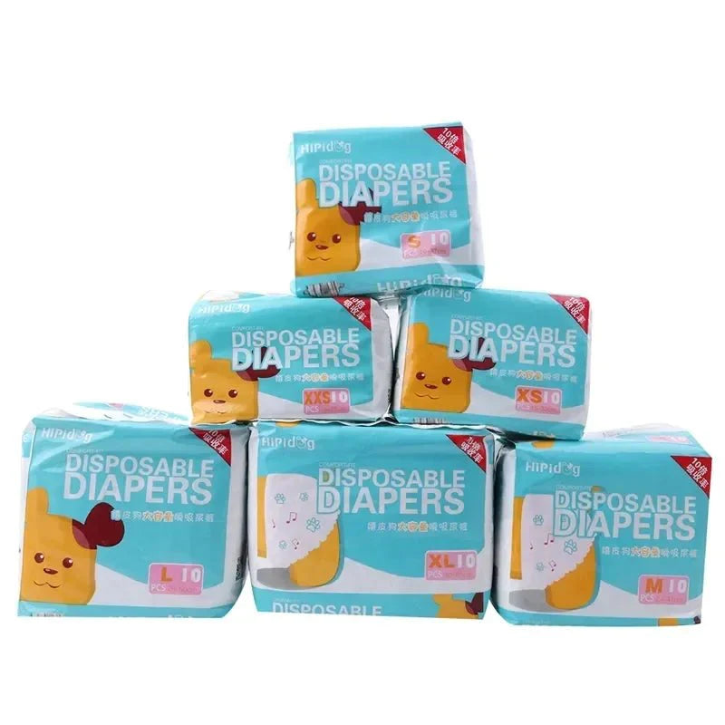 Dog 10PCS/pack Super Absorption Pants Diapers Disposable Leakproof Puppy