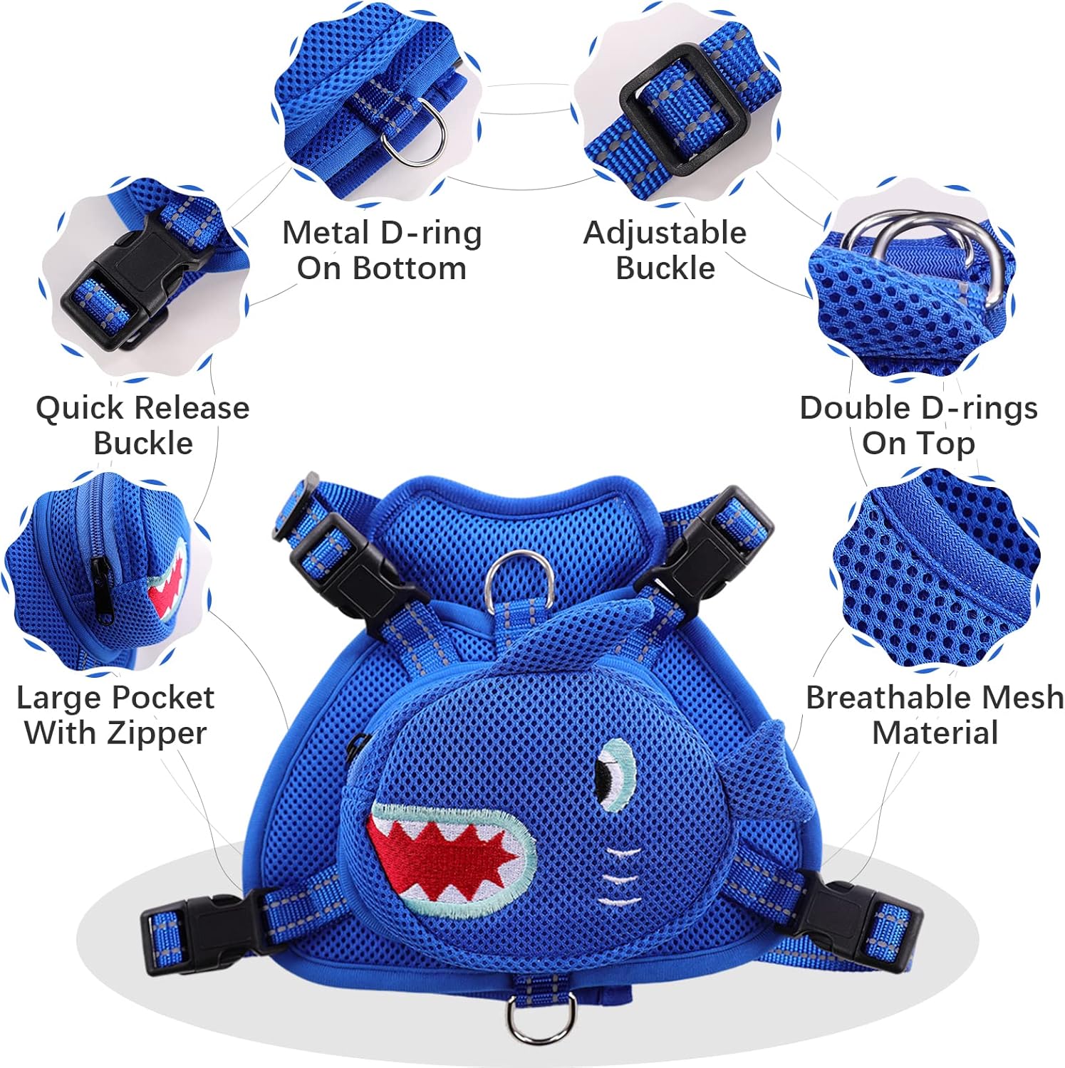 Dog Backpack Harness No-Pull with D-Ring outdoor hiking