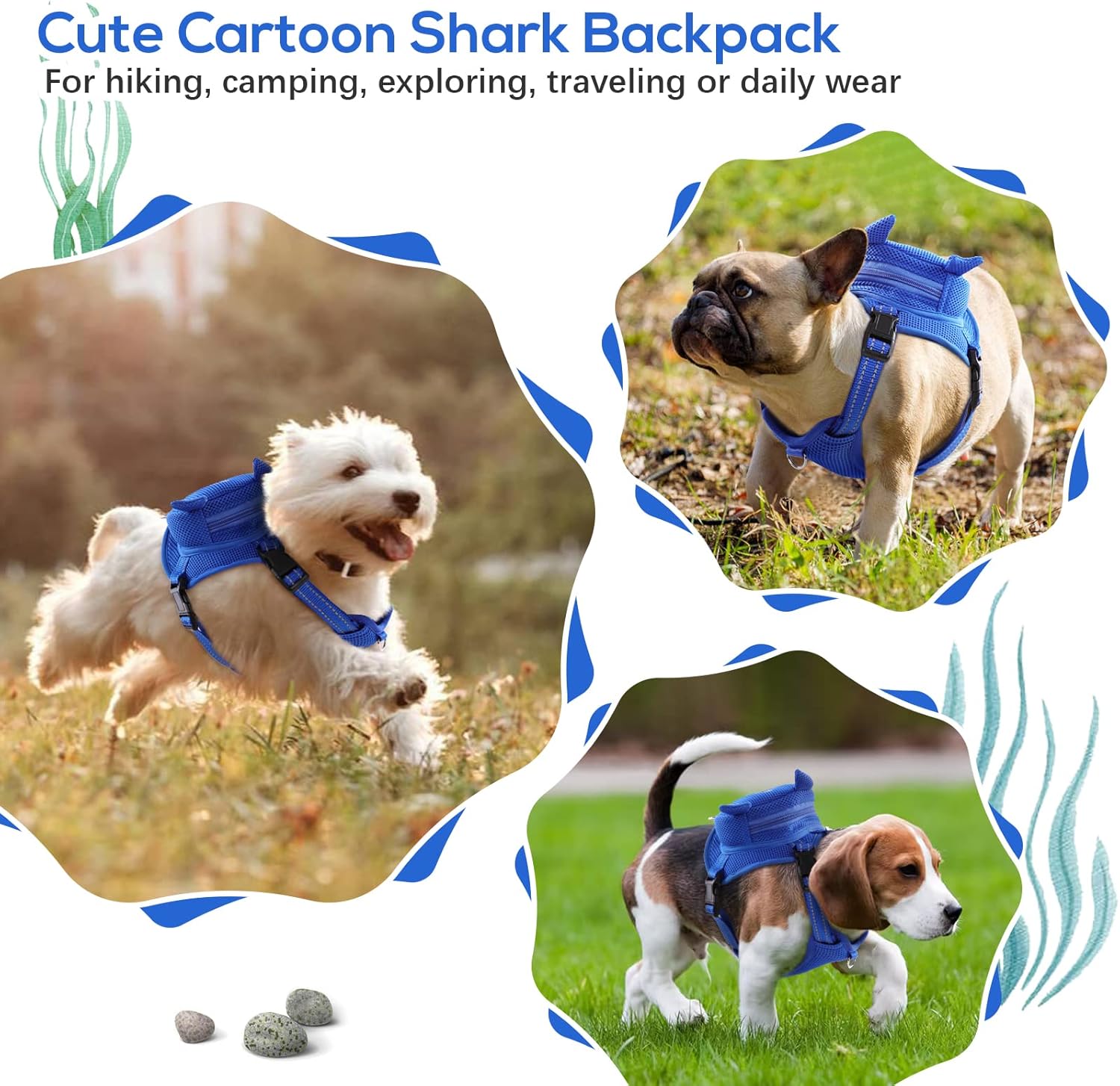 Dog Backpack Harness No-Pull with D-Ring outdoor hiking