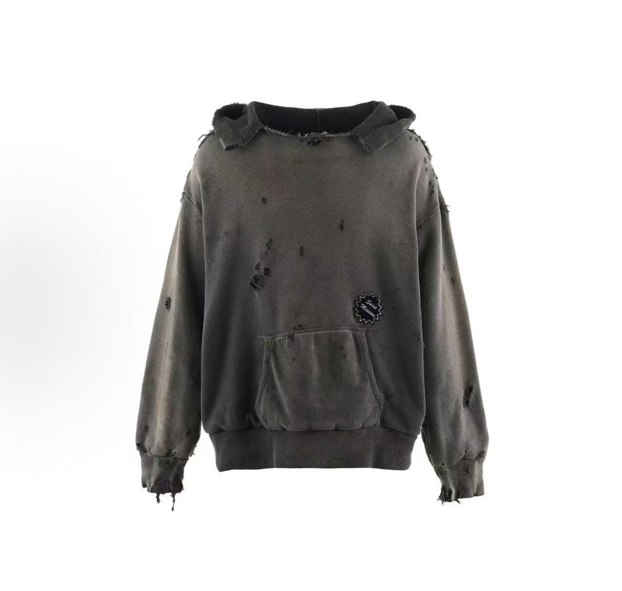 Saint Michael Destroyed Frayed Oversized Hoodie