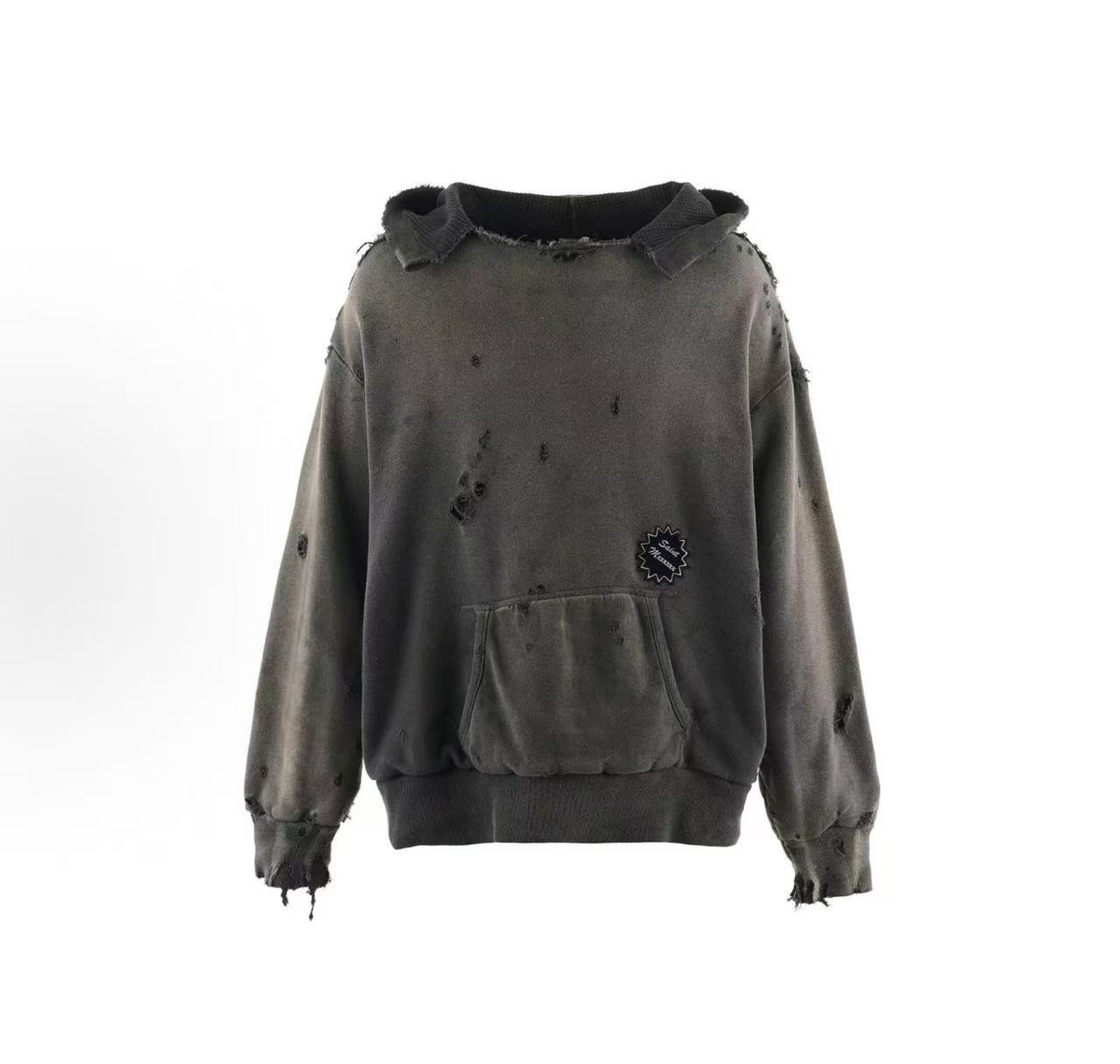 Saint Michael Destroyed Frayed Oversized Hoodie