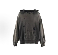 Saint Michael Destroyed Frayed Oversized Hoodie