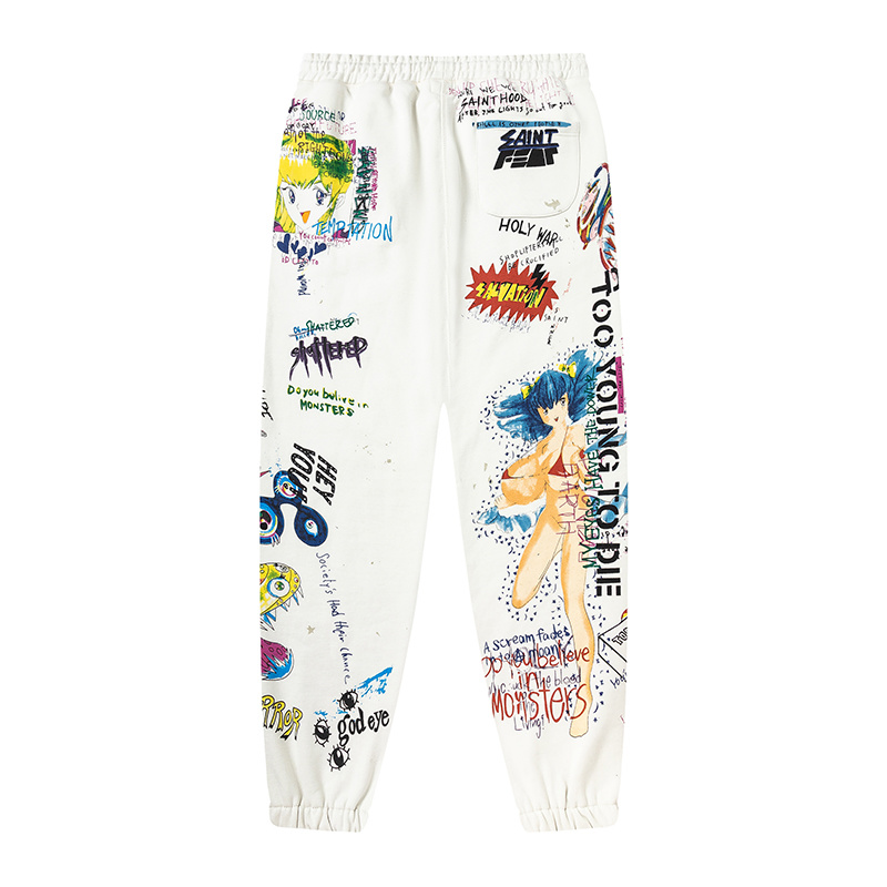 Saint Michael All‑Over Print Graphic Fleece Jogger Pants